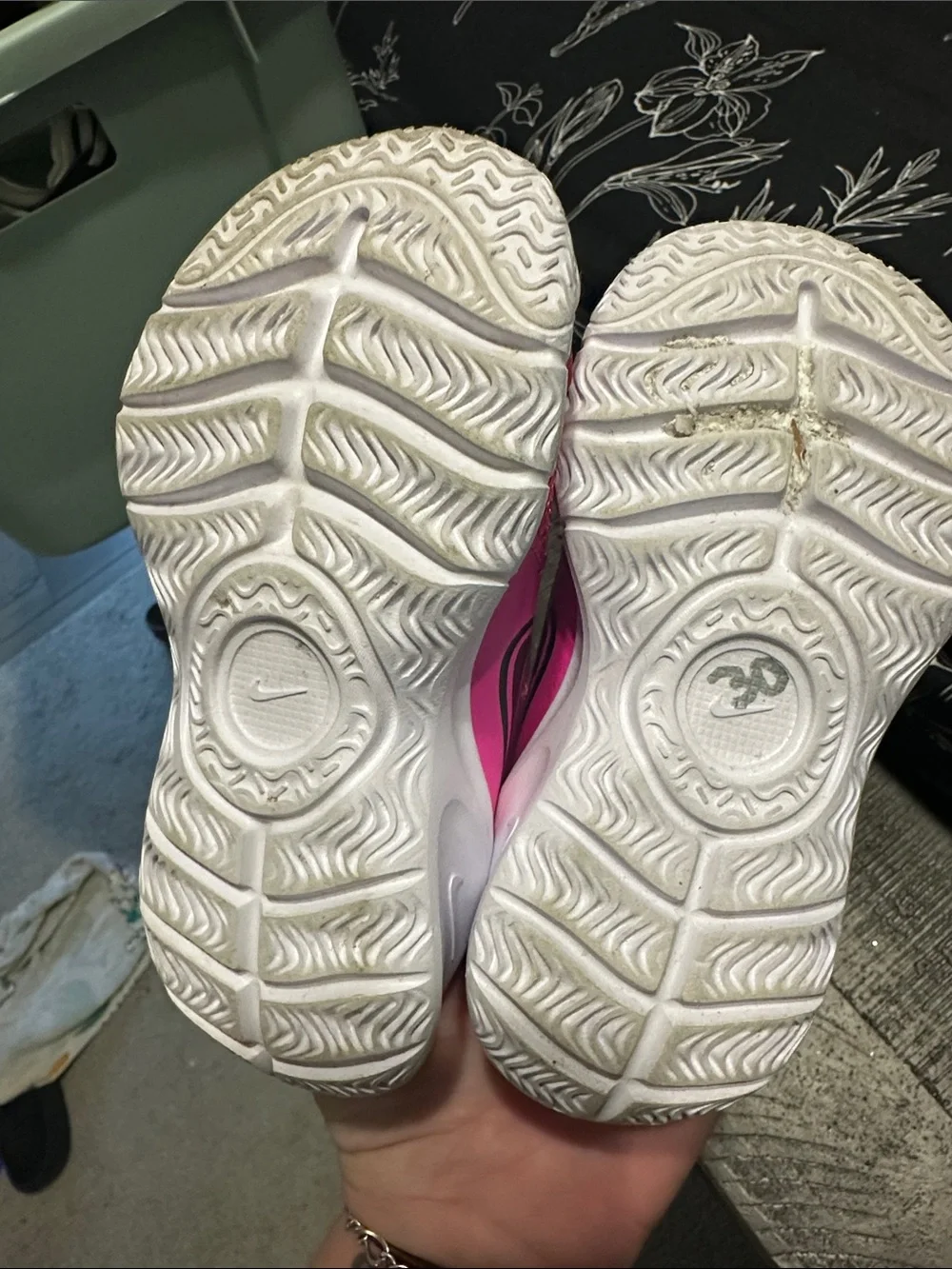 Nike Kids Hot Pink Mesh Slip-On Sneakers with White Sole